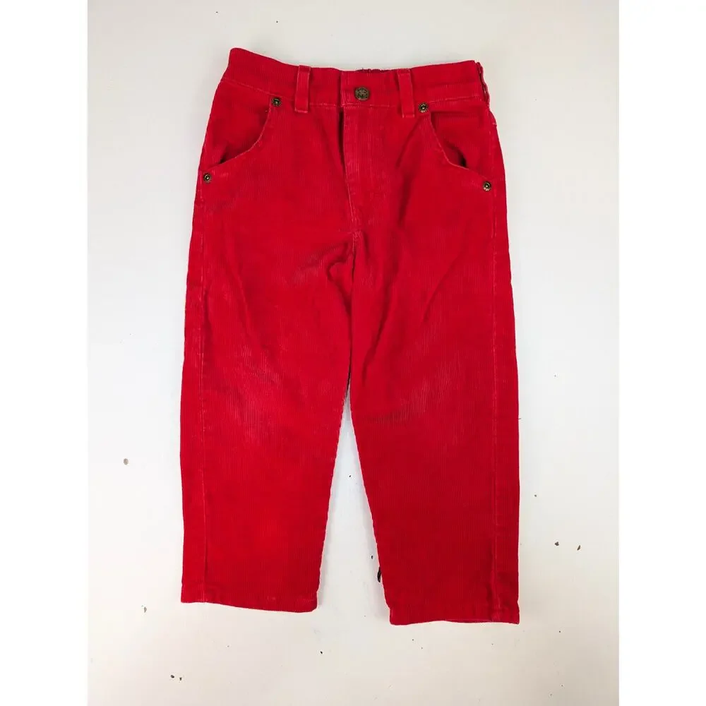 Vintage Oshkosh B'Gosh Toddler 4T Red Corduroy Pants Made in USA
